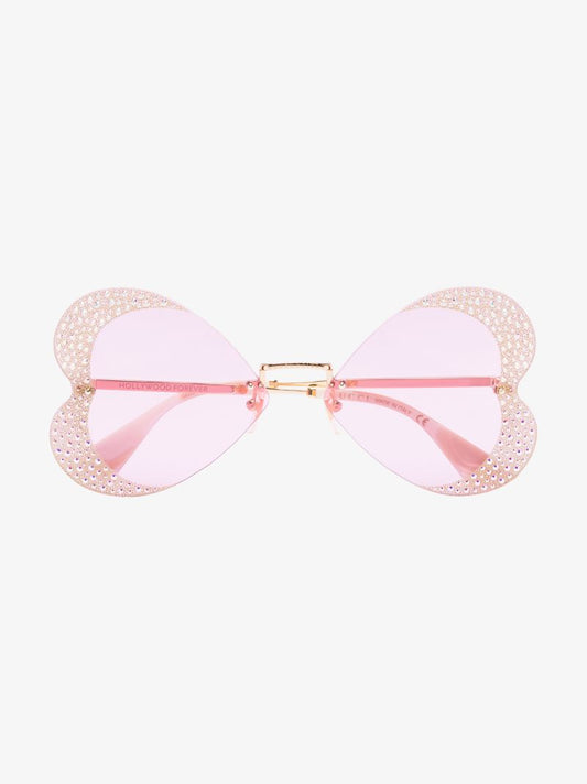 Gold Tone Butterfly Sparkle Sunglasses