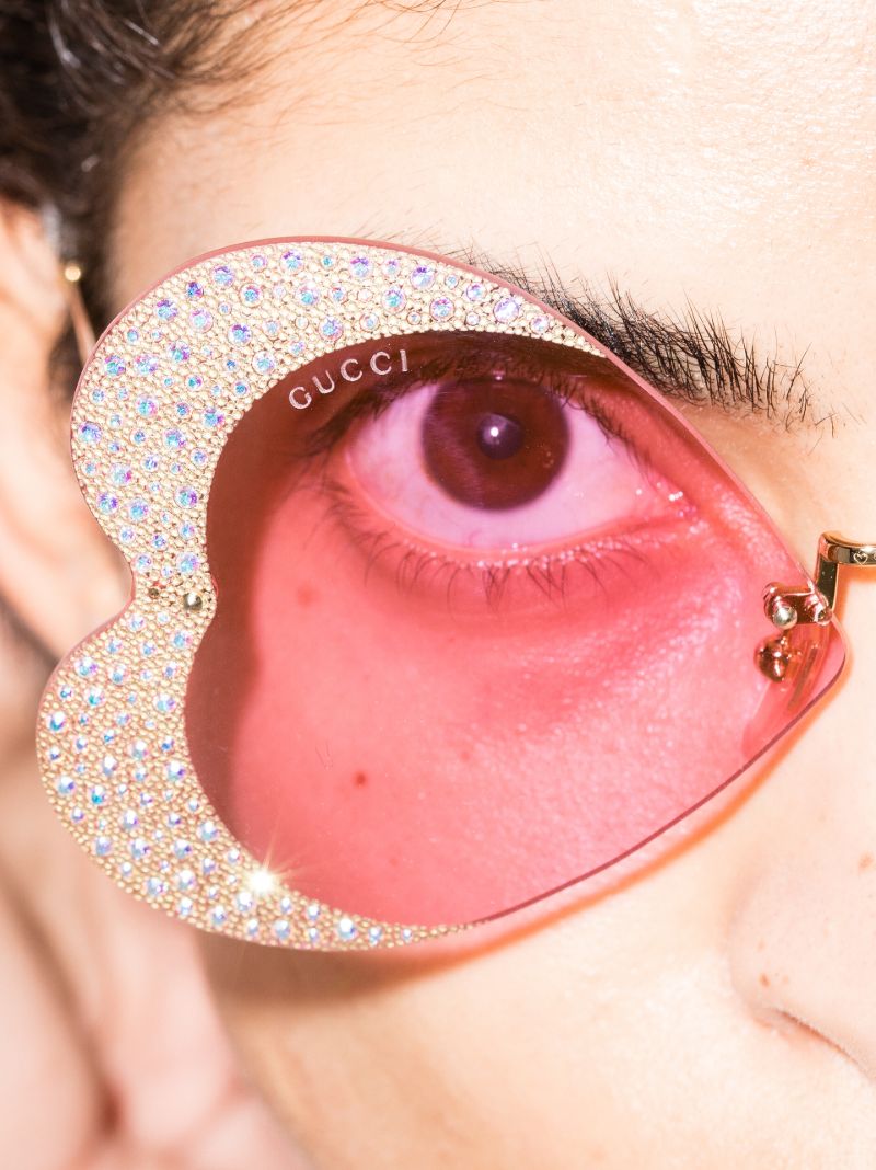 Gold Tone Butterfly Sparkle Sunglasses
