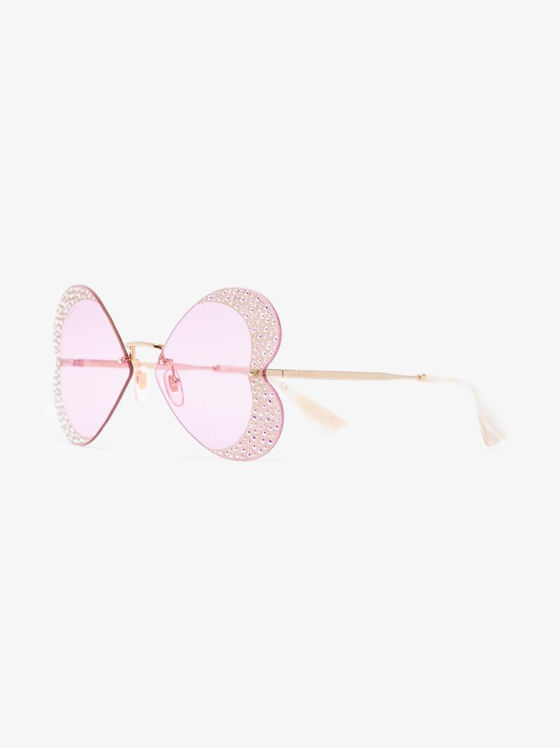 Gold Tone Butterfly Sparkle Sunglasses