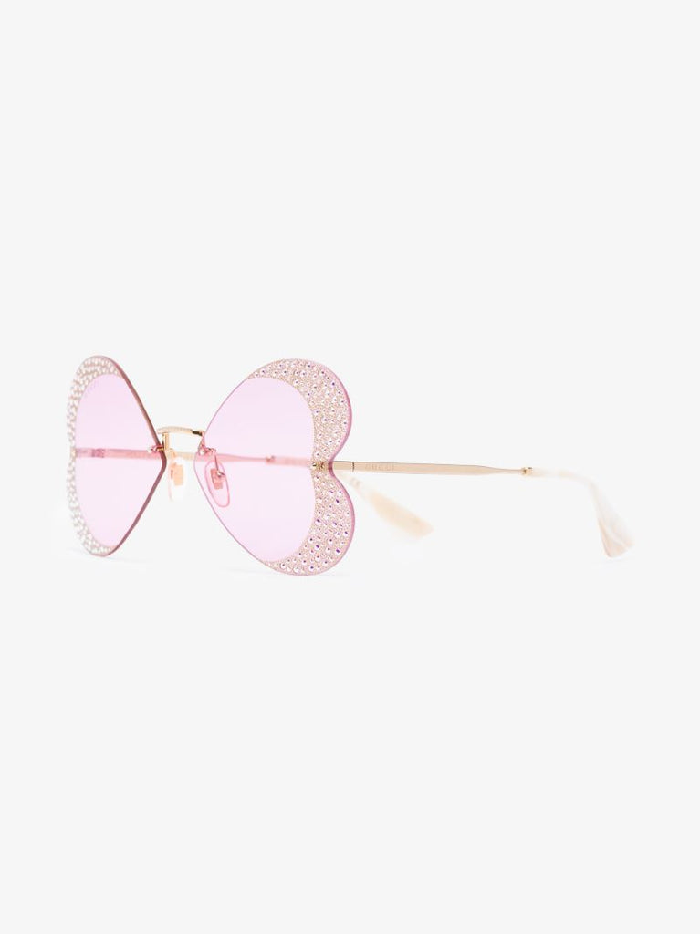 Gold Tone Butterfly Sparkle Sunglasses