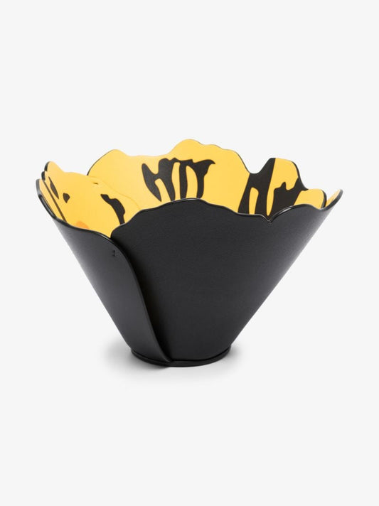 Black and Yellow Pansy Flower Vase