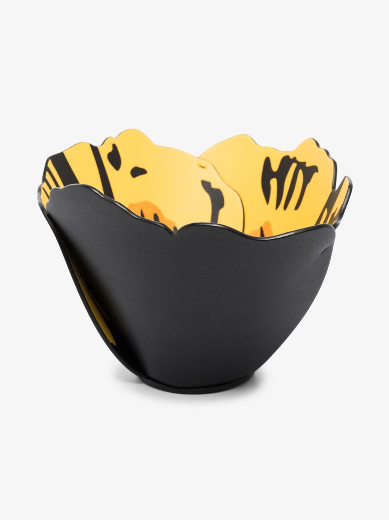 Black and Yellow Pansy Flower Vase
