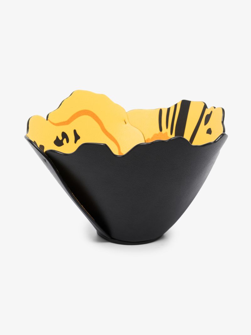 Black and Yellow Pansy Flower Vase