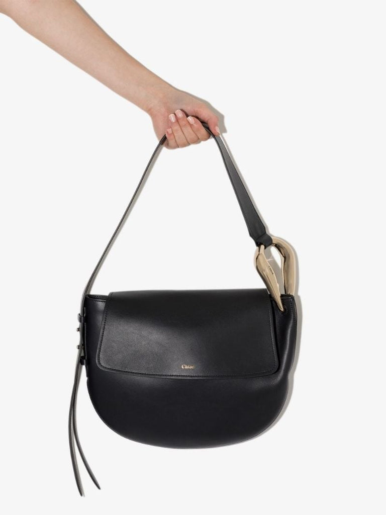 Navy Kiss Leather Shoulder Bag