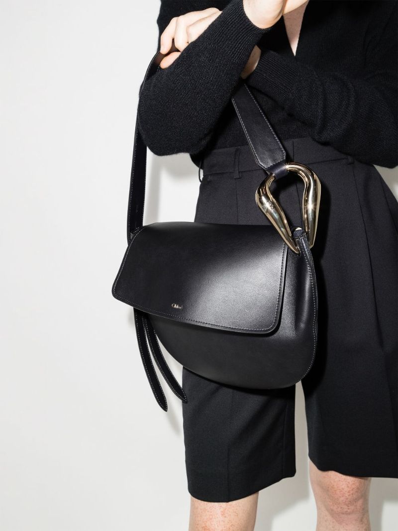 Navy Kiss Leather Shoulder Bag
