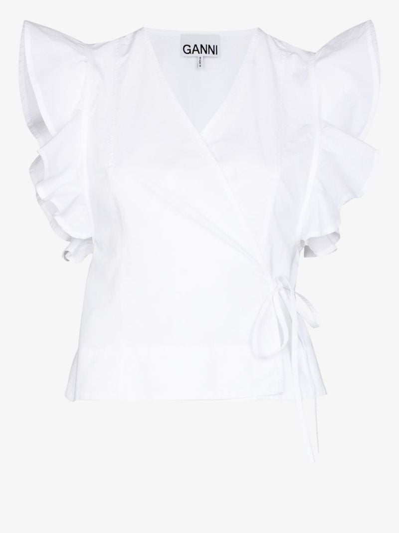 Sleeveless Ruffle Wrap Top