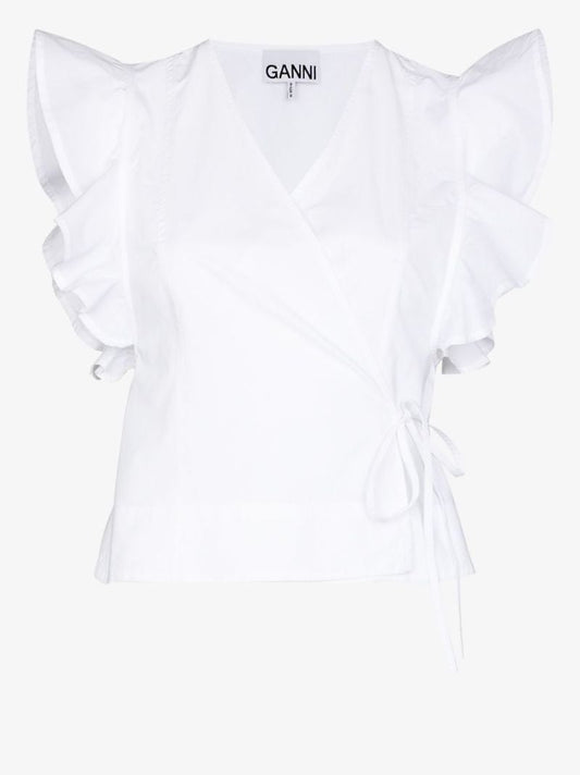 Sleeveless Ruffle Wrap Top