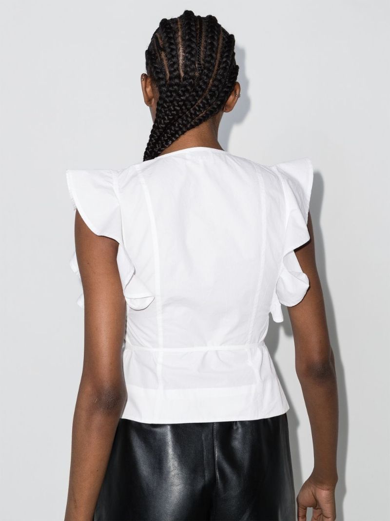 Sleeveless Ruffle Wrap Top