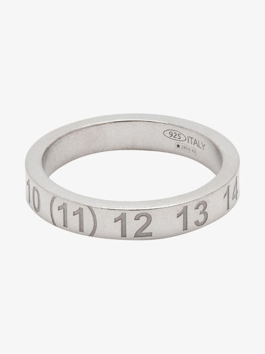 Sterling Silver Number Medium Band Ring