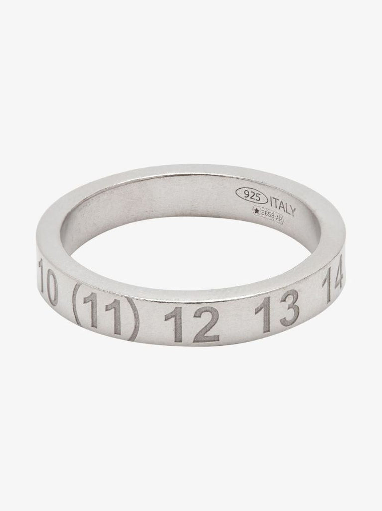 Sterling Silver Number Medium Band Ring