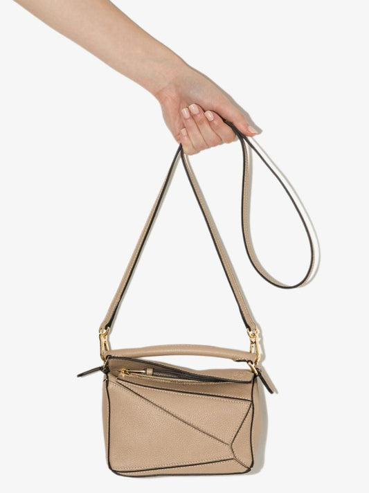 Neutral Puzzle Mini Leather Shoulder Bag