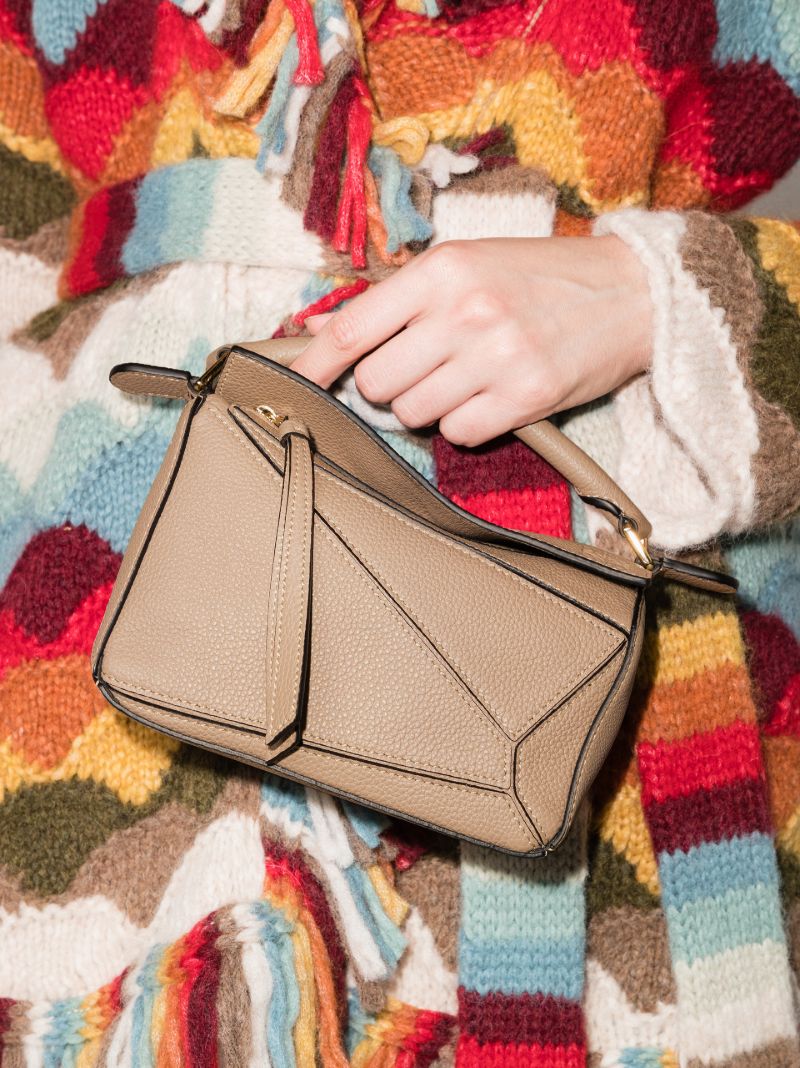 Neutral Puzzle Mini Leather Shoulder Bag