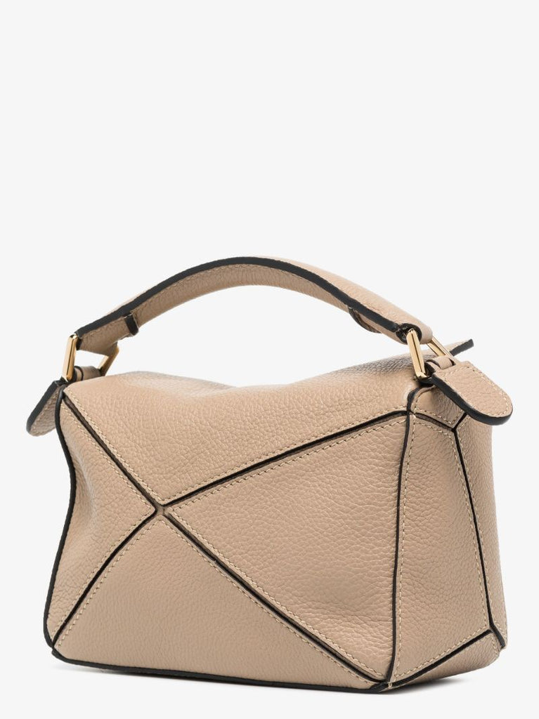 Neutral Puzzle Mini Leather Shoulder Bag