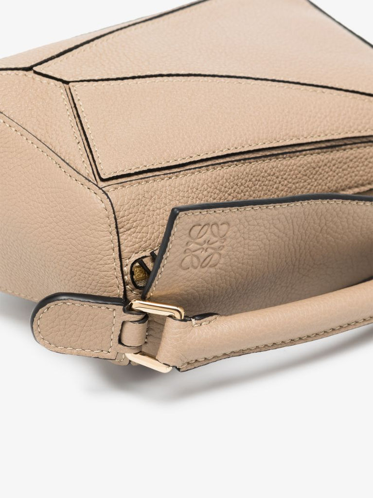 Neutral Puzzle Mini Leather Shoulder Bag
