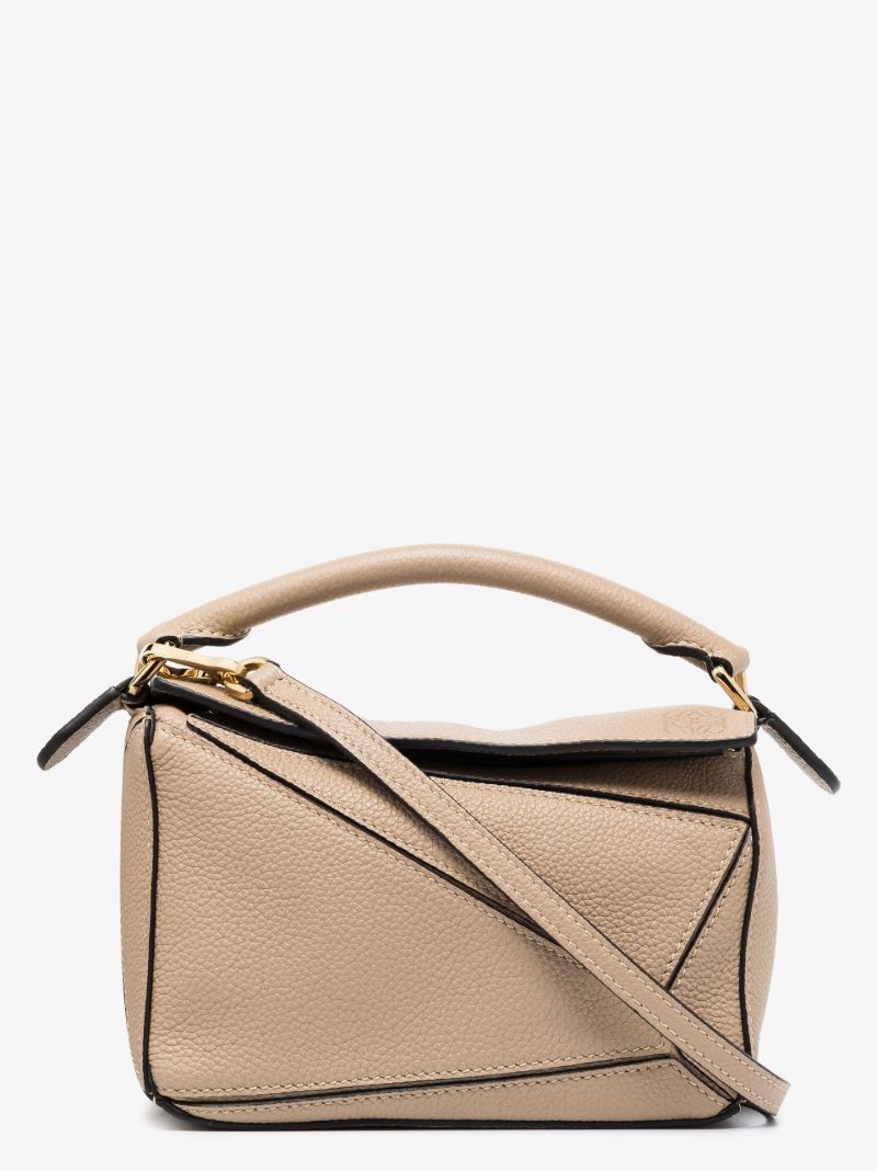 Neutral Puzzle Mini Leather Shoulder Bag