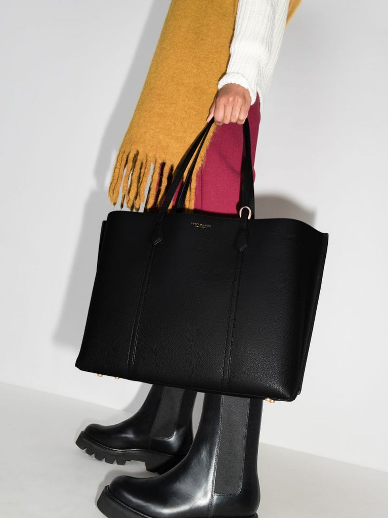 Black Perry Triple Compartment Tote Bag