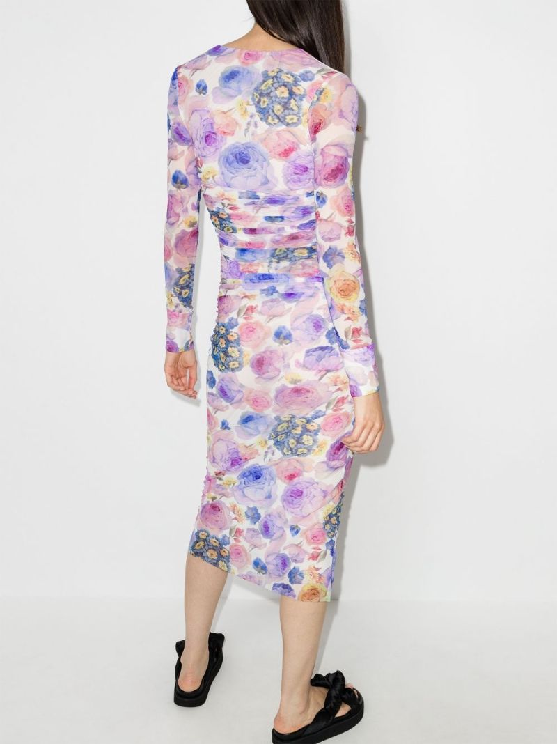 Floral Print Mesh Dress