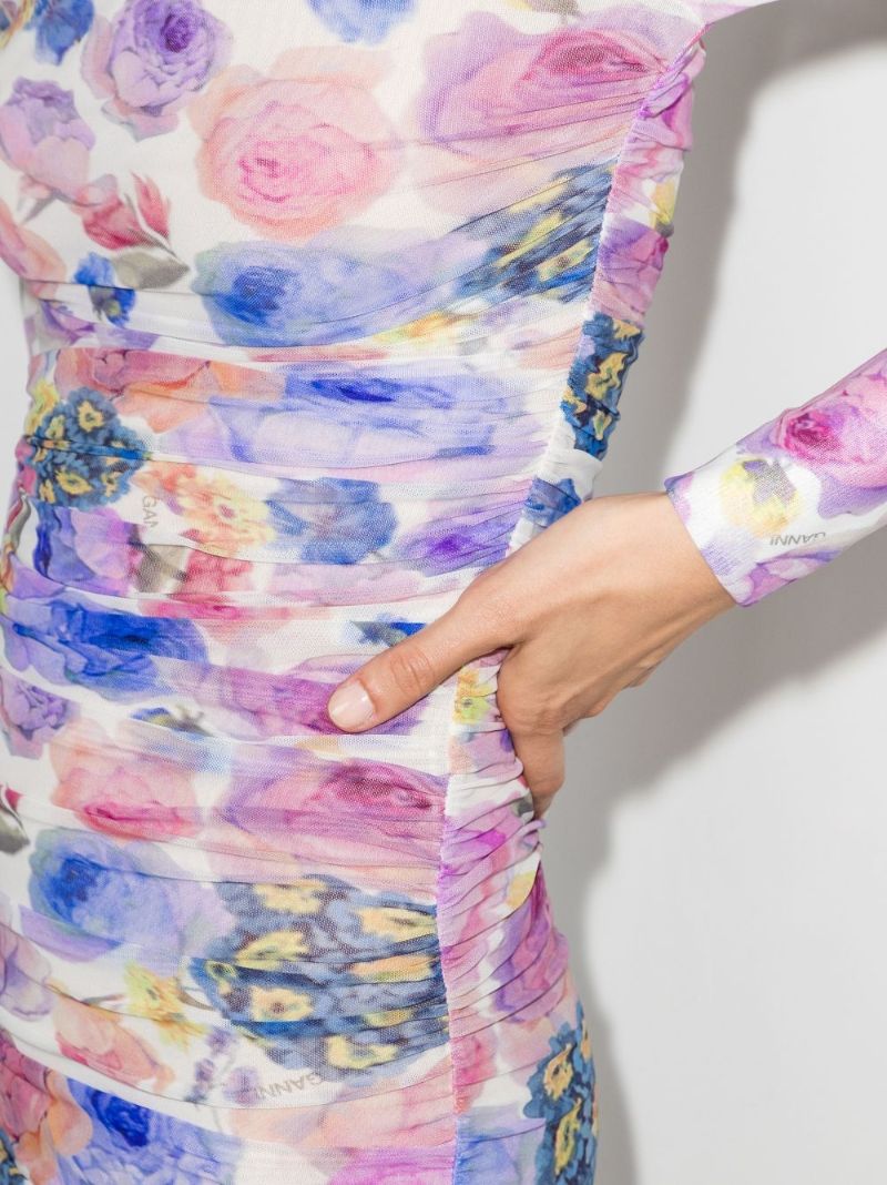Floral Print Mesh Dress