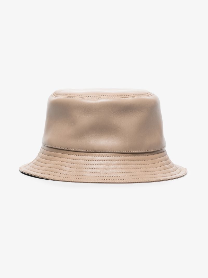 Neutral Fisherman Leather Bucket Hat