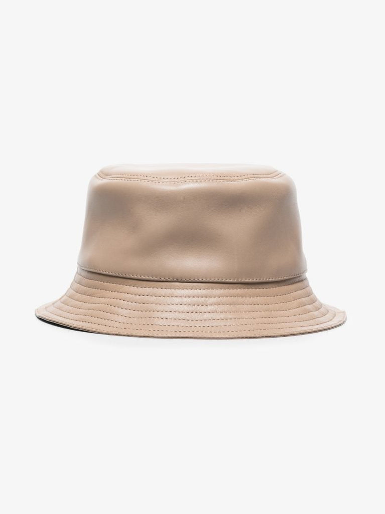 Neutral Fisherman Leather Bucket Hat
