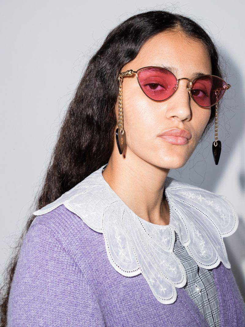 Pink Cat Eye Heart Charms Sunglasses