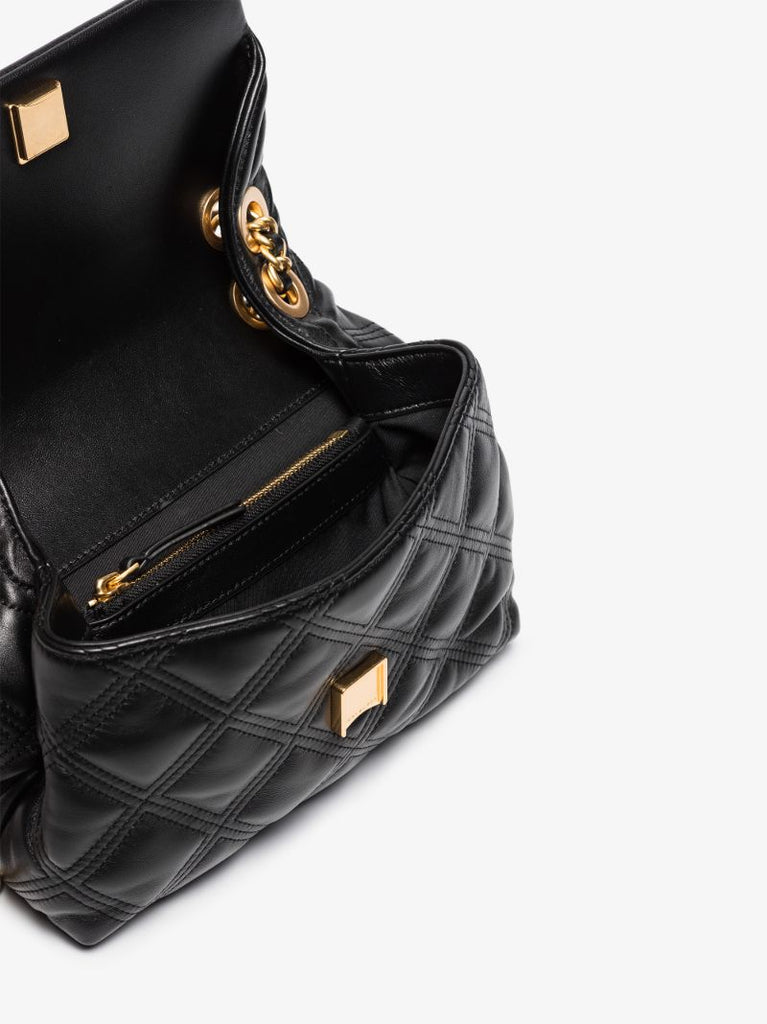 Black Fleming Quilted Leather Shoulder Bag