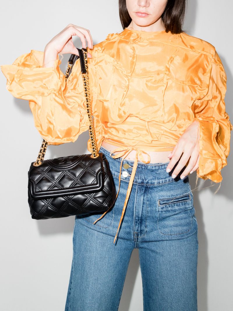 Black Fleming Quilted Leather Shoulder Bag