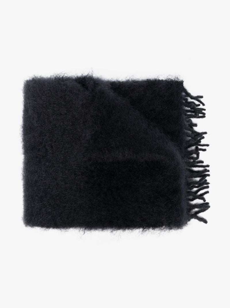 Black Anagram Patch Wool Scarf