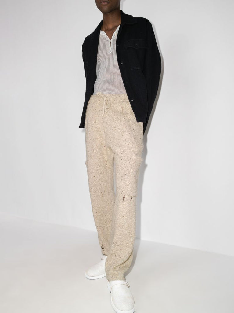 Distressed Knitted Track Pants