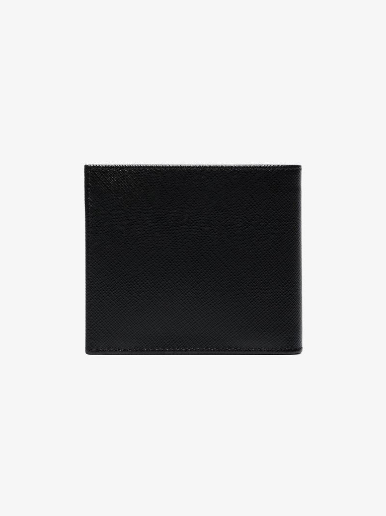 Black Classic Logo Plaque Saffiano Wallet