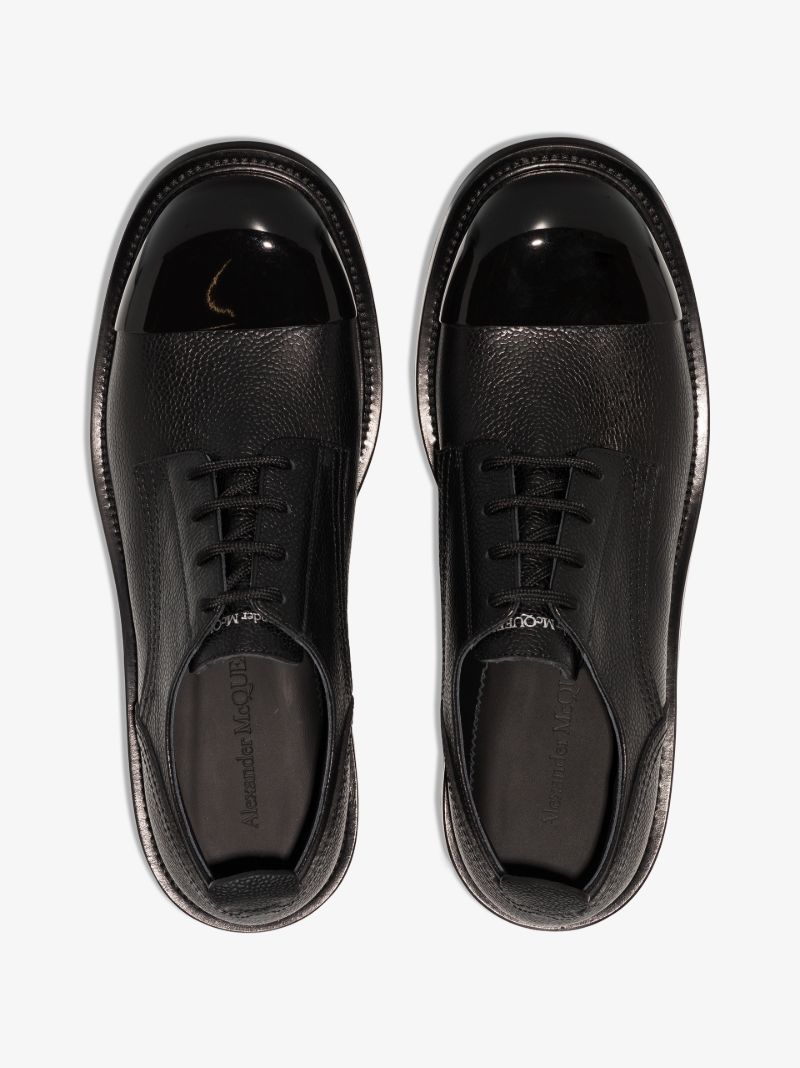 Black Leather Derby Shoes