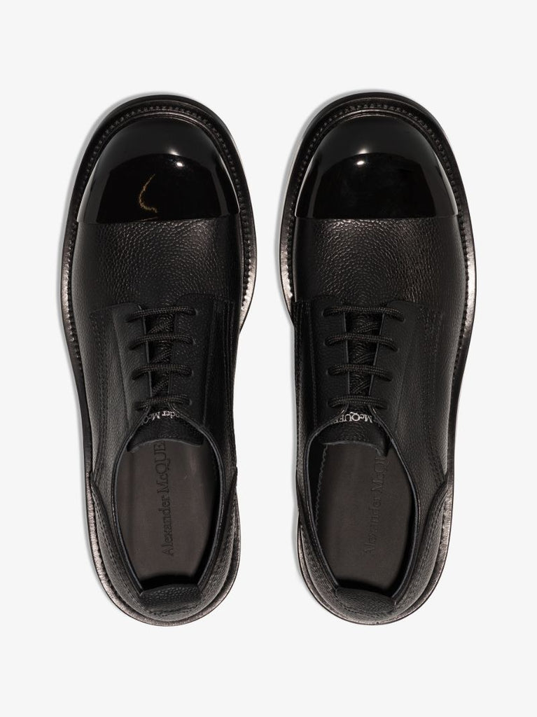 Black Leather Derby Shoes