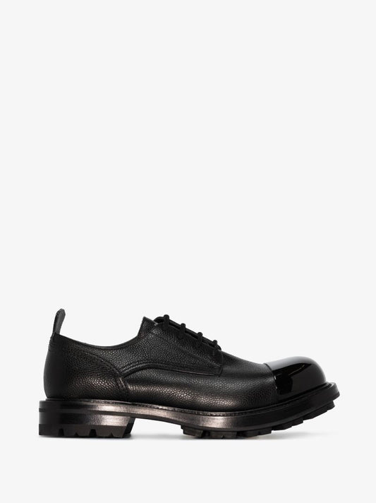 Black Leather Derby Shoes