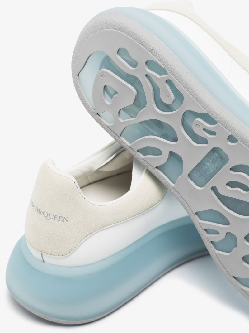 White and Blue Oversized Sneakers