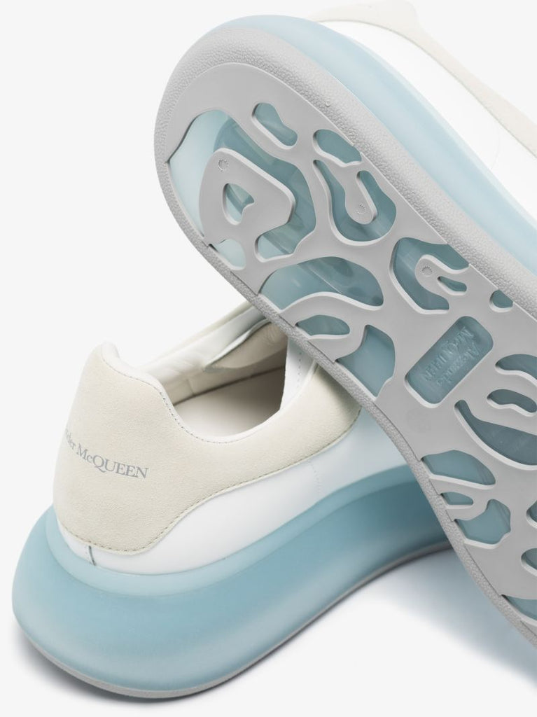 White and Blue Oversized Sneakers