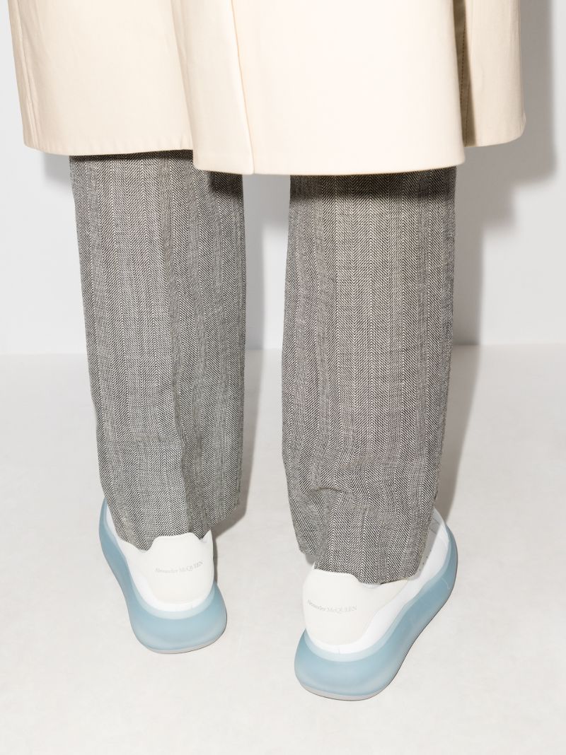 White and Blue Oversized Sneakers