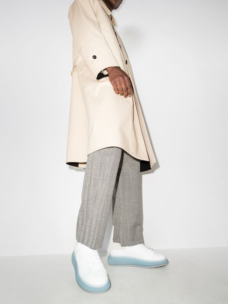 White and Blue Oversized Sneakers