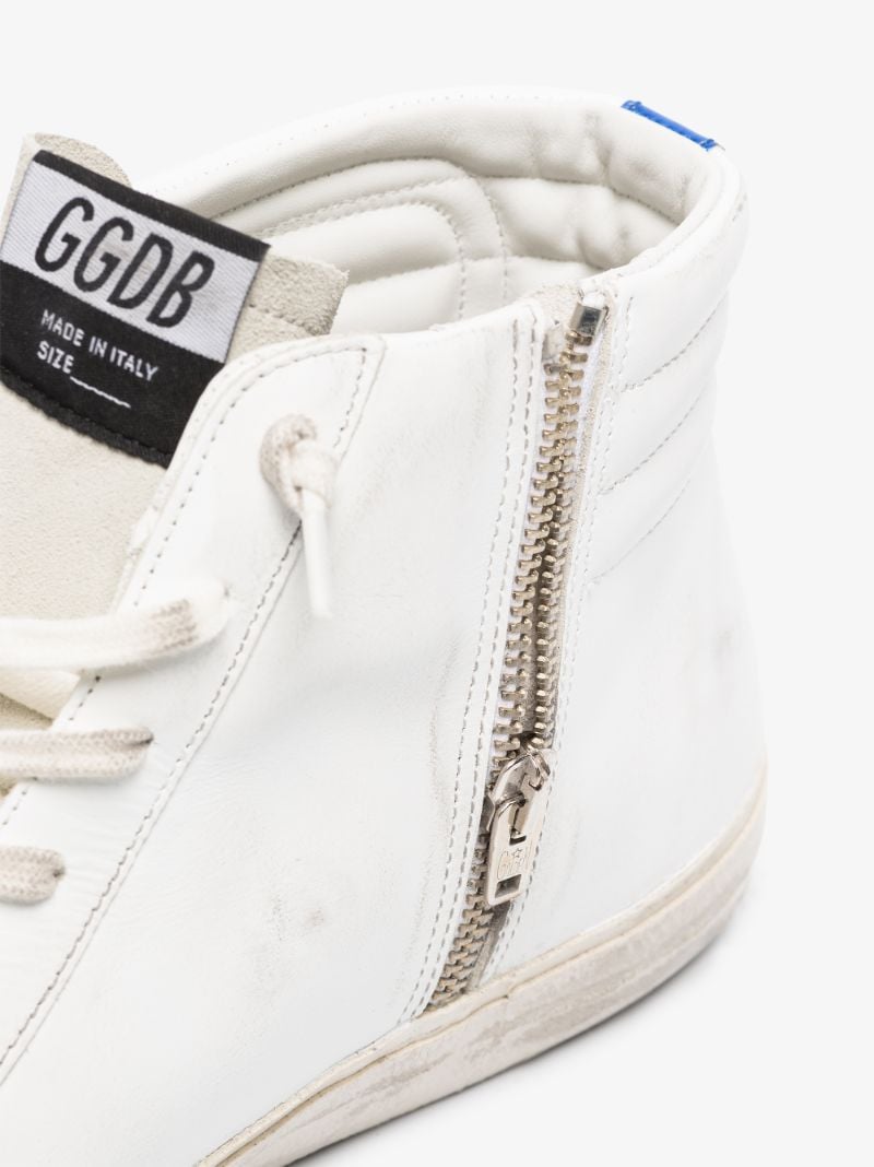 White Slide High Top Sneakers