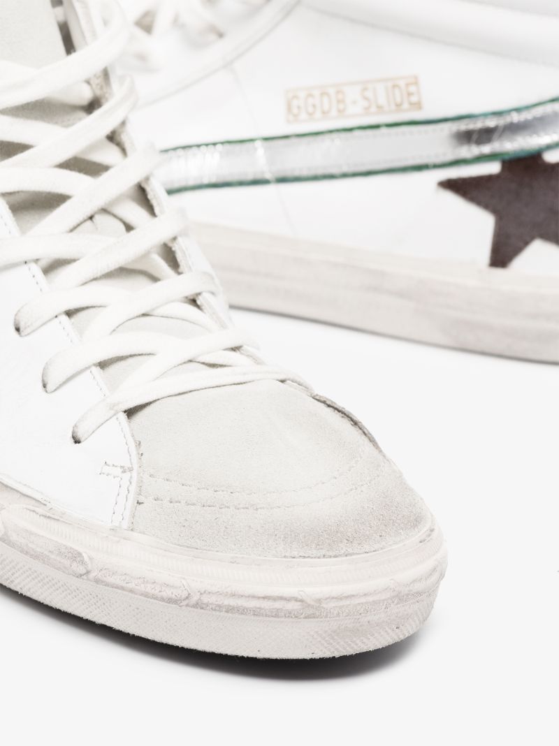 White Slide High Top Sneakers