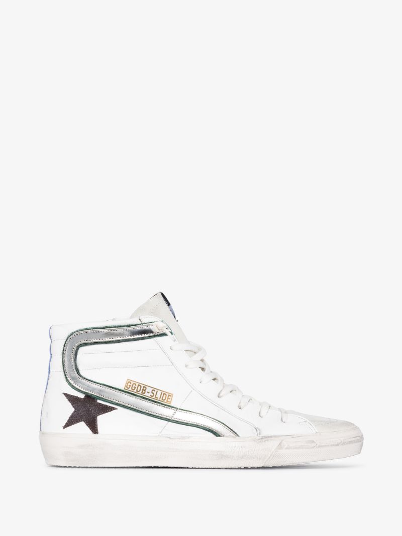White Slide High Top Sneakers