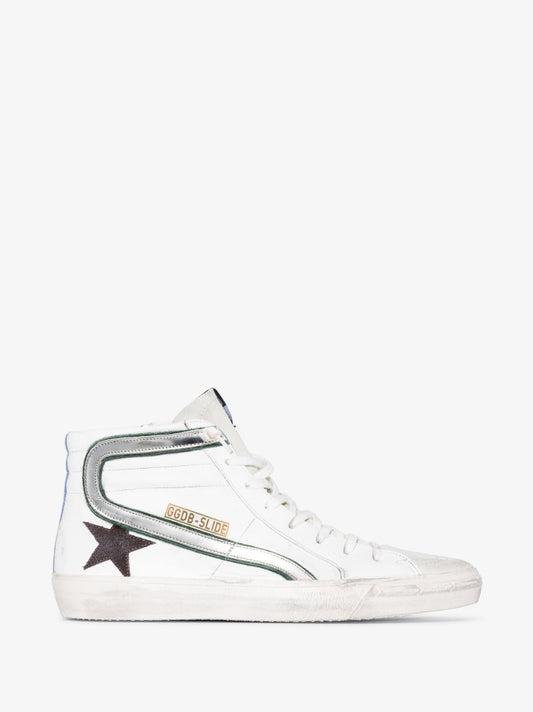 White Slide High Top Sneakers