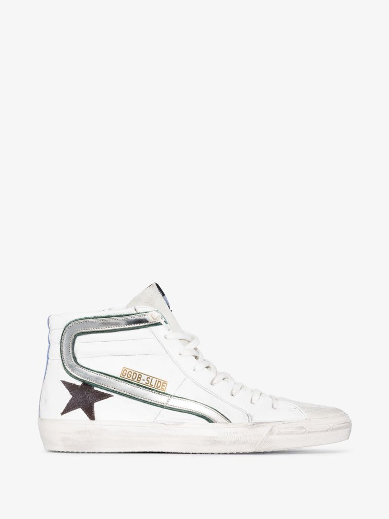 White Slide High Top Sneakers