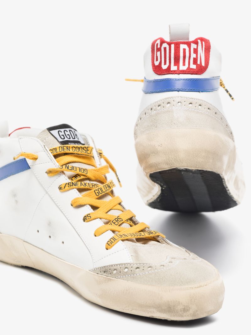 White Mid Star Leather Sneakers