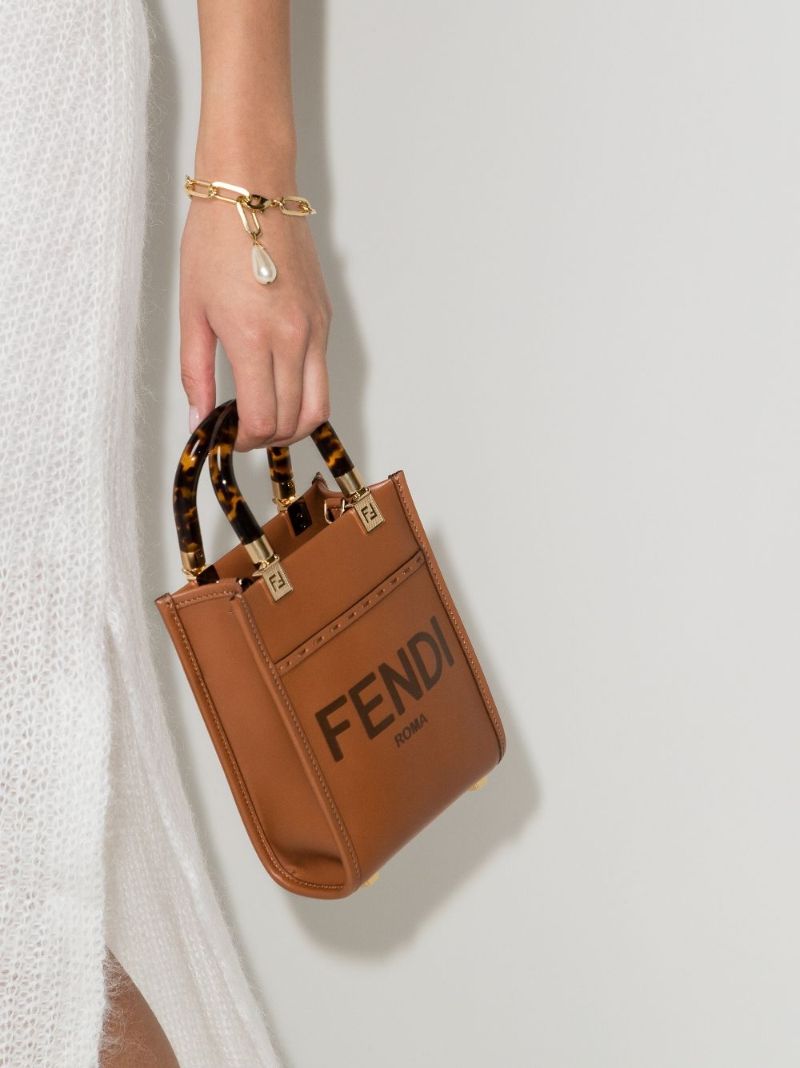 Brown Sunshine Mini Leather Top Handle Bag