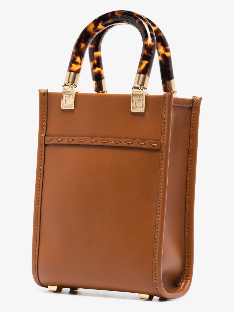Brown Sunshine Mini Leather Top Handle Bag