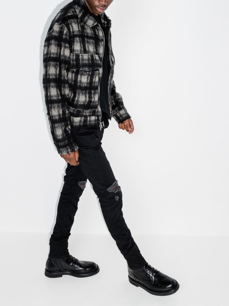 Black Destroyer Distressed Slim-leg Jeans