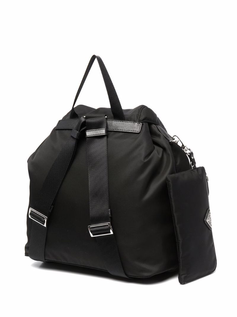 Black Re-nylon Medium Backpack