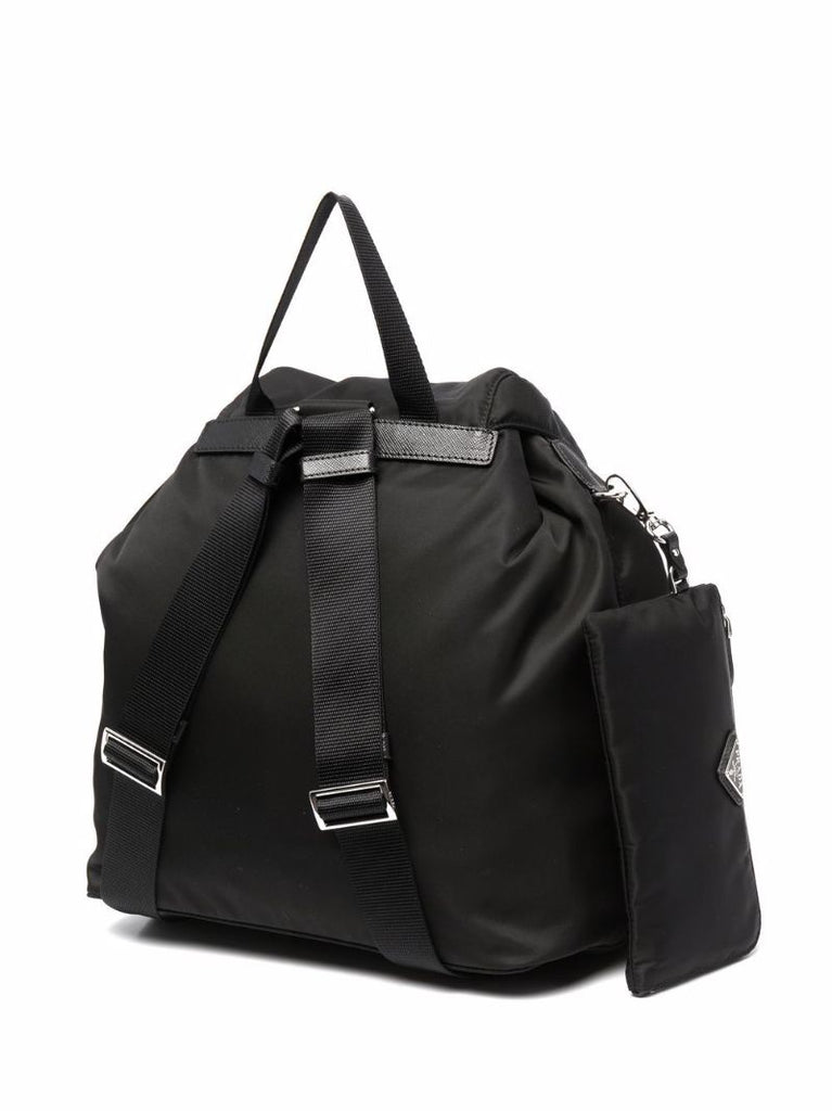 Black Re-nylon Medium Backpack