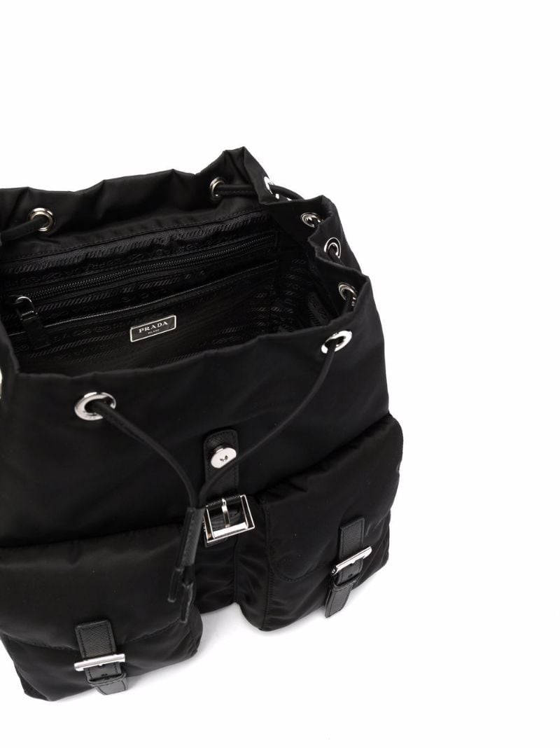 Black Re-nylon Medium Backpack