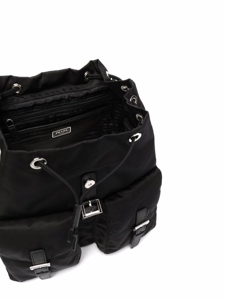 Black Re-nylon Medium Backpack